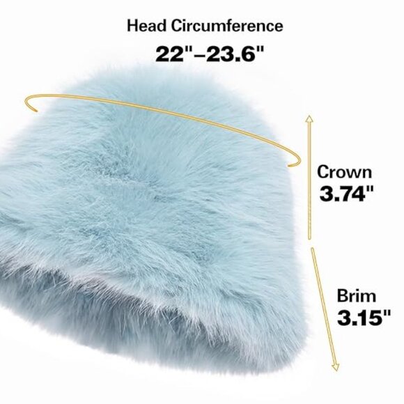 Faux Fur Bucket Wide Brim Adjustable Hat main image 5